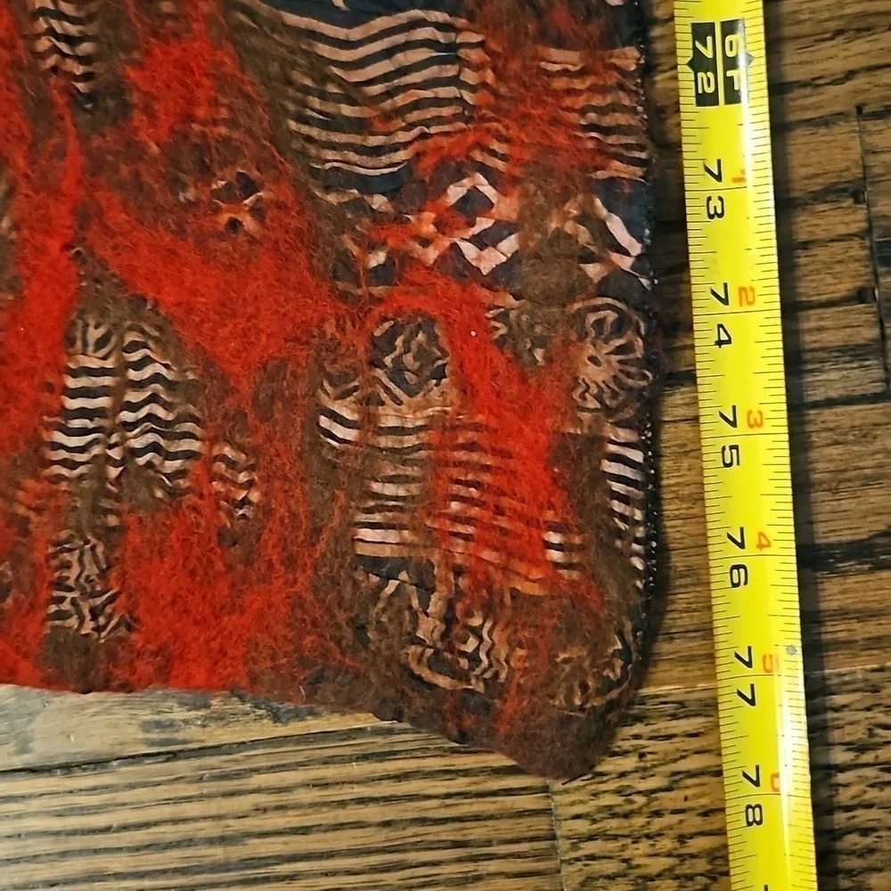 Scarf Handcrafted Wool and Silk New 79x12
